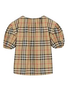 Burberry Kids Geruit shirt - Bruin