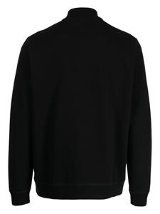 Sunspel Sweater met halve rits - Zwart