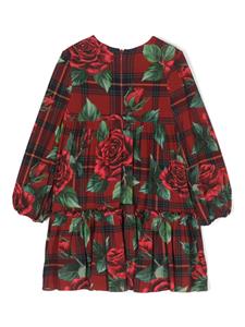 Dolce & Gabbana Kids Midi-jurk met tartan ruit - Rood