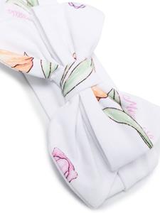Monnalisa Handband met bloemenprint - Wit