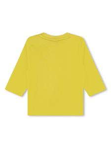 BOSS Kidswear T-shirt met logo-reliëf - Geel