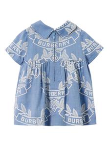 Burberry Kids Katoenen jurk - Blauw