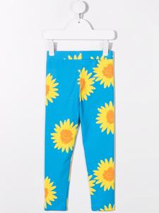Stella McCartney Kids Legging met zonnebloemprint - Blauw
