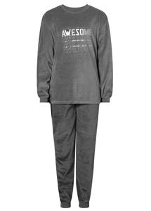 Outfitter velours jongens pyjama - Awesome - Antraciet