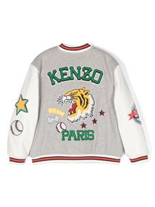 Kenzo Kids Bomberjack met geborduurd logo - Grijs