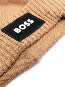 BOSS Kidswear Muts met geborduurd logo - Beige