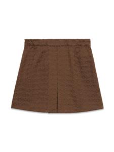 Gucci Kids logo-jacquard pleated short skirt - Bruin