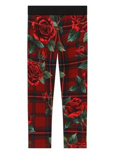 Dolce & Gabbana Kids Legging met rozenprint - Rood