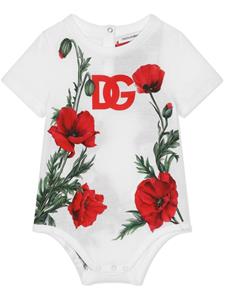Dolce & Gabbana Kids Romper met bloemenprint - Wit