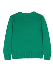 MSGM Kids intarsia-knit cotton jumper - Groen