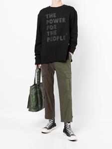 The Power For The People Sweater met logoprint - Zwart