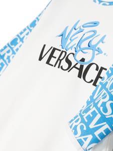 Versace Kids Romper en slabbetje met logoprint - Wit