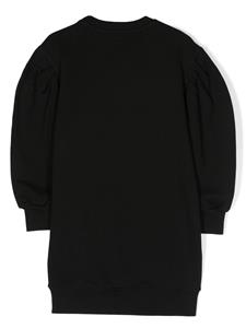 MSGM Kids Sweaterjurk verfraaid met logo - Zwart