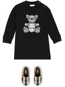 Burberry Kids Sweaterjurk met borduurwerk - Zwart