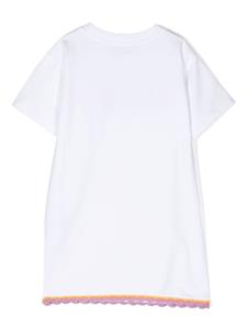 Moschino Kids T-shirtjurk met geborduurd logo - Wit