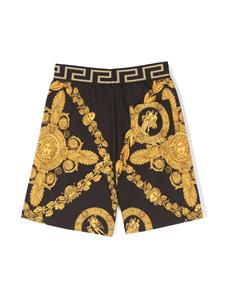 Versace Kids Shorts met barokprint - Zwart