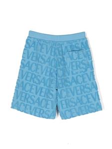 Versace Kids Shorts met logo jacquard - Blauw