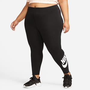Nike Sportswear Classics legging met graphic en hoge taille voor dames (Plus Size) - Zwart