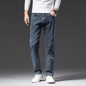 Samgo Mens Clothing Mens Jeans  Business Regular Straight Full Lenght Jean Casual Denim Trousers Elasticity Stretch Fabric Pant   LY802