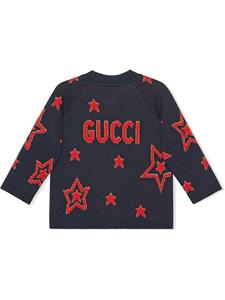 Gucci Kids Vest met jacquard - Blauw