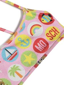 Moschino Kids Bikini met logoprint - Roze