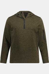 JP1880 gebreide fleece hoodie, grote maten, , heren, bruin, 