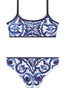 Dolce & Gabbana Kids Bikini met print - Blauw
