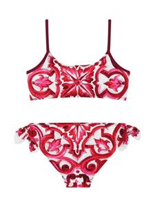 Dolce & Gabbana Kids Bikini met Majolica-print - Rood