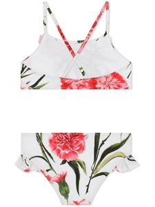 Dolce & Gabbana Kids Bikini met bloemenprint - Wit