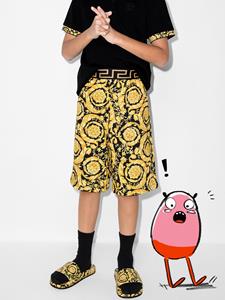 Versace Kids Shorts met Barocco print - Zwart