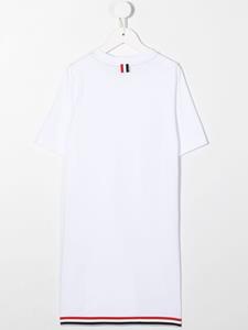 Thom Browne Kids T-shirtjurk met gestreept detail - Wit
