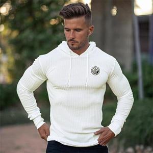 Muscleguys New Arrivals Spring and Autumn Men's Stretch Pullover Long-sleeved T-shirt Fashion Casual Bottoming Knitted Sweater