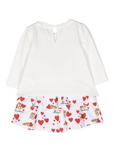 Moschino Kids Mini-jurk met teddybeerprint - Wit