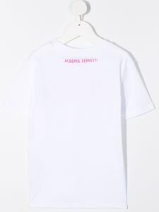 Alberta Ferretti Kids T-shirt met tekst - Wit