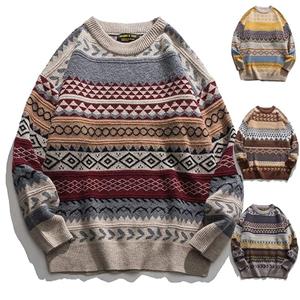 AK  Global Purchase 05 Knitted Striped Vintage Sweater Men Women Clothes Pullover Casual Sweater