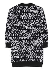 Dolce & Gabbana Kids Sweaterjurk met logoprint - Zwart