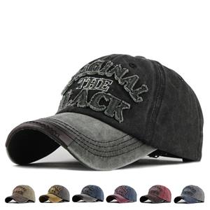 Cap Factory Retro gewassen baseball cap uitgerust cap snapback hoed voor mannen vrouwen casual casquette letter black cap