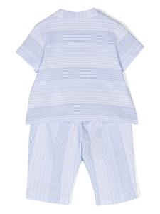 Emporio Armani Kids Gestreept shirt en broek - Blauw