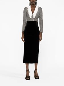 Philosophy Di Lorenzo Serafini stretch velvet straight skirt - Zwart