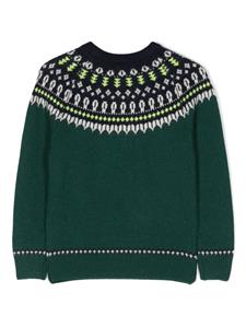 MC2 Saint Barth Kids Douglas Nordic intarsia trui - Groen