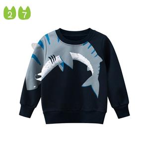 27kids Children's Autumn Winter Sweater Boys' Fleece-Lined Pullover Baby Sweater High Quality