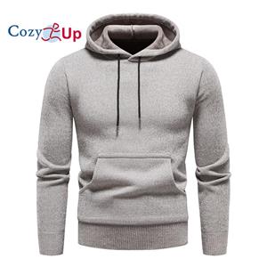 Cozy Up New Sweatshirt Men Hooded Solid Color Fleece Warm Knitted Pullover