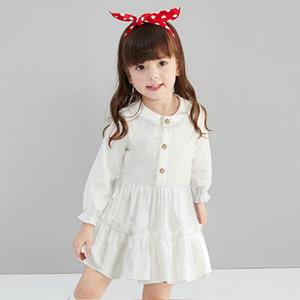 YUBAOBEI Baby Girls Shirt dress Children Long Sleeve white Blouse Dresses