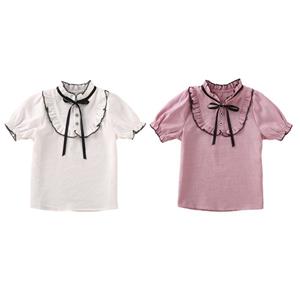 Sunshine kids clothing Summer Short Sleeve Tops Blouse Girls Children Girl Flower Shirt Wild Short Sleeve Top Casual T-shirt