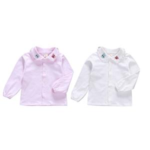 Selfyi Toddler Infant Baby Girls Cotton Long Sleeve Tops Shirts Butterfly Embroidery Cute Blouse 6-36M