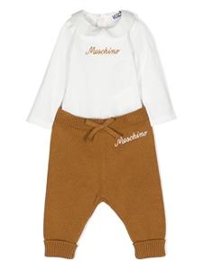 Moschino Kids Broek, shirt en vest met logo - Wit
