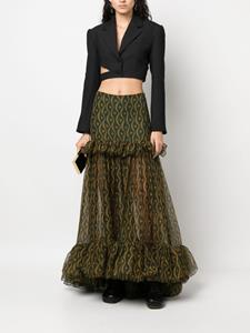 Saint Laurent Rok met ruches - Groen