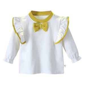 Sunshine kids clothing Princess Spring Autumn Girls Shirts Kid Blouse Bow Casual round neck Collar Top Children Clothing