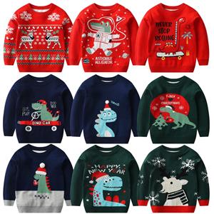 WendyHome Children's Christmas Sweater Fall Winter Girls' Pullover Sweater Boys' Cartoon Christmas Sweater