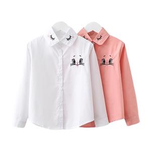 YUBAOBEI Teen Girls Students Shirts For Children School Uniforms Long Sleeve Toddlers Girls White Blouses Spring Autumn Bow Baby Clothes Tops